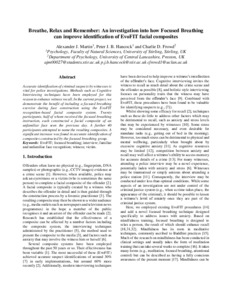 Breath, relax and remember: an investigation into how focused breathing ...