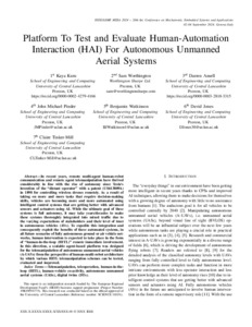 Platform To Test and Evaluate Human-Automation Interaction (HAI) For ...