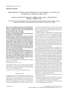Prescribing upper limb exercises after stroke: A survey of current UK ...